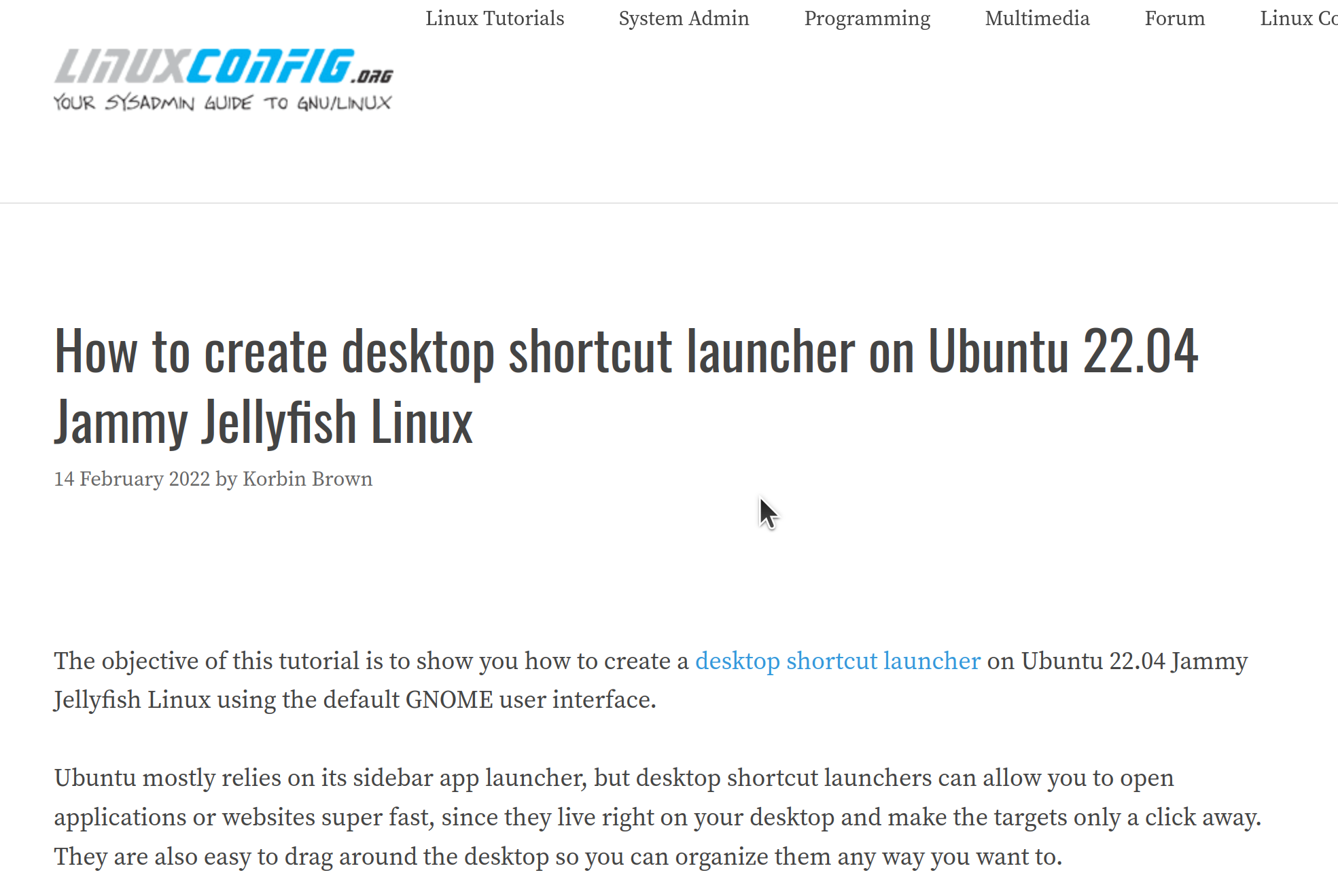 Ubuntu: Shortcut auf Desktop erstellen