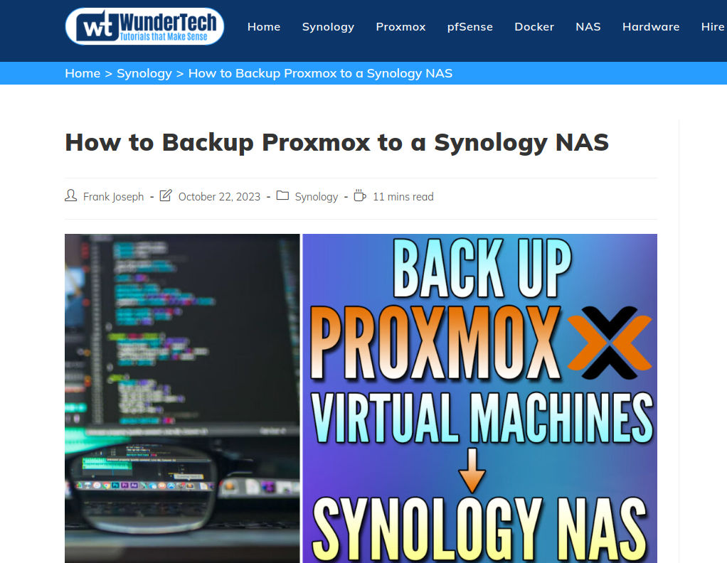 Proxmox Backup auf Synology NAS Storage